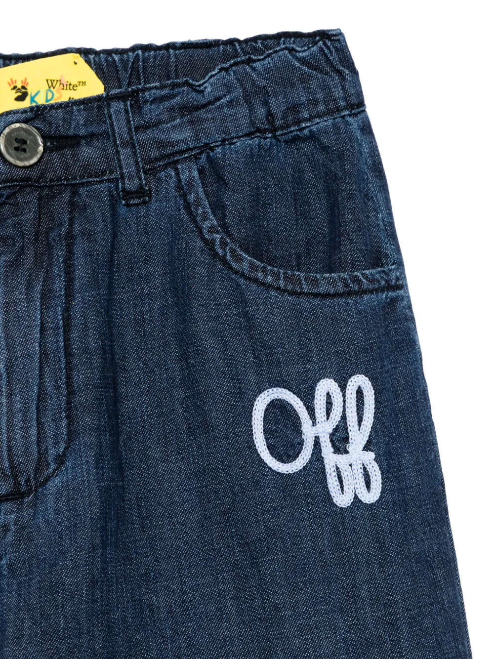 Off-White Kids Script Type jeans Blauw