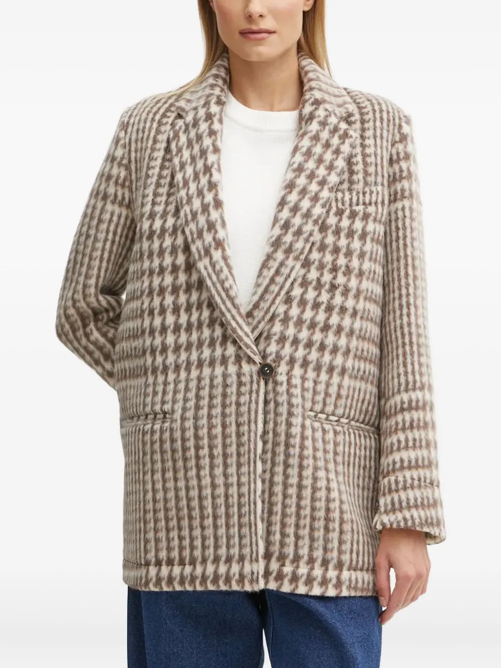 Forte Forte Houndstooth Blazer In Brown
