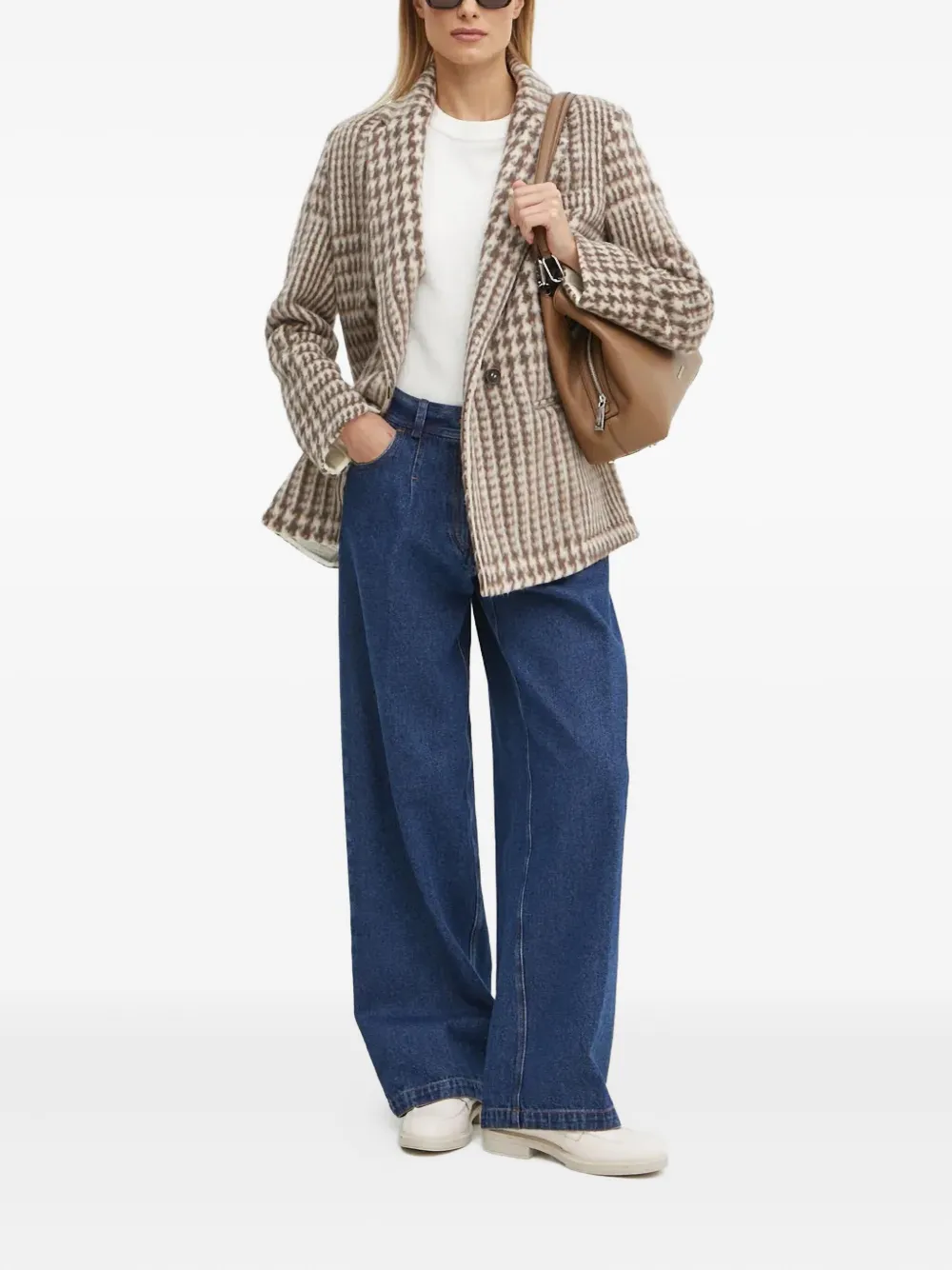 Forte Forte Houndstooth Blazer In Brown