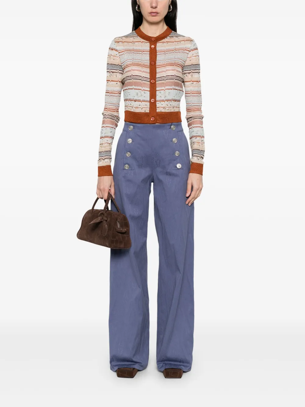 ETRO Broek met jacquard - Blauw