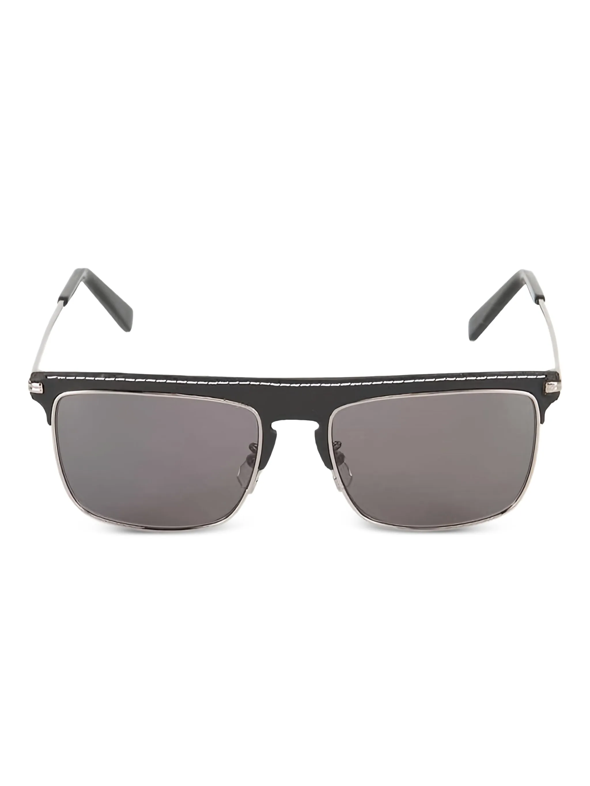 LOEWE Leather-Frame Square Sunglasses Front View