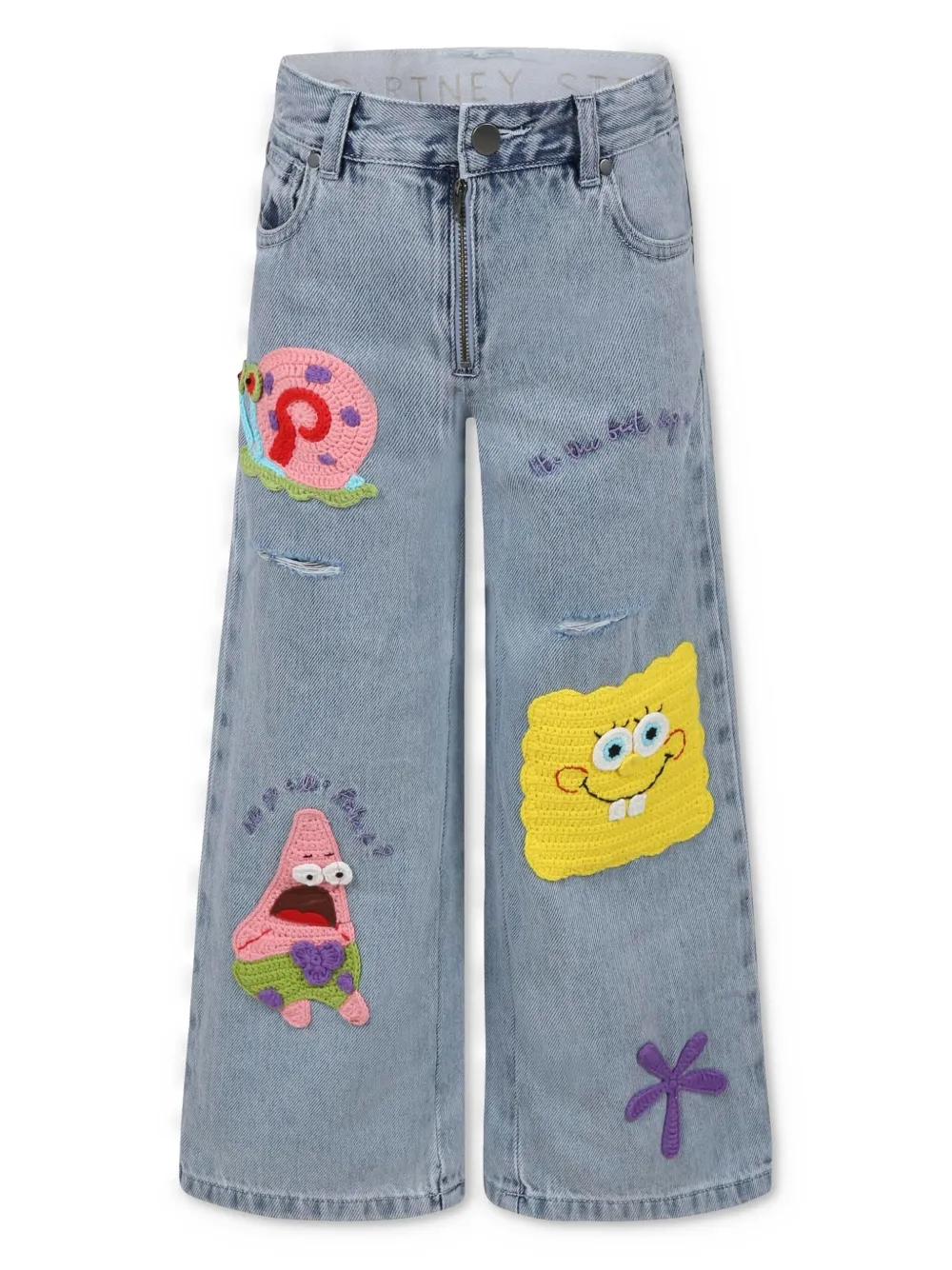 Stella McCartney Kids x SpongeBob SquarePants straight jeans met borduurwerk Blauw