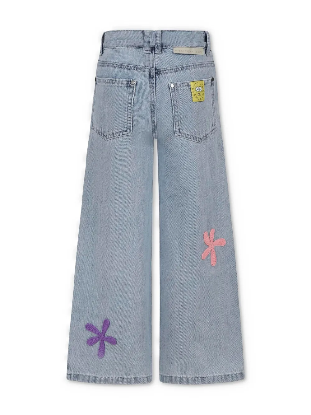 Stella McCartney Kids x SpongeBob SquarePants embroidered straight jeans - Blauw