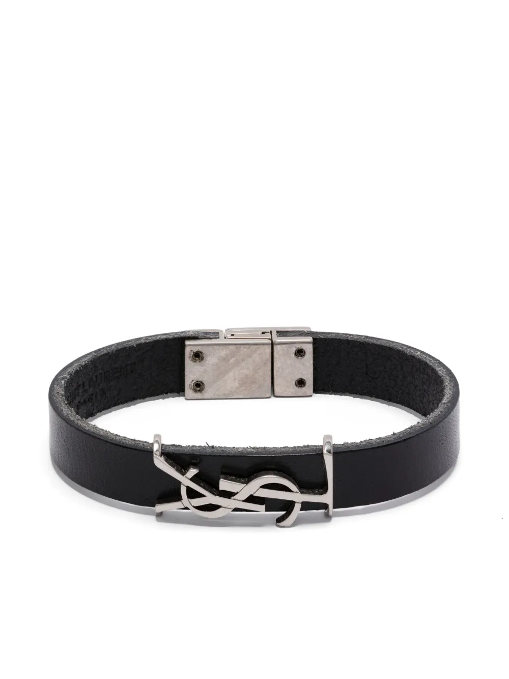 Saint Laurent Pre-Owned pulsera con placa Cassandre | negro | Image 1