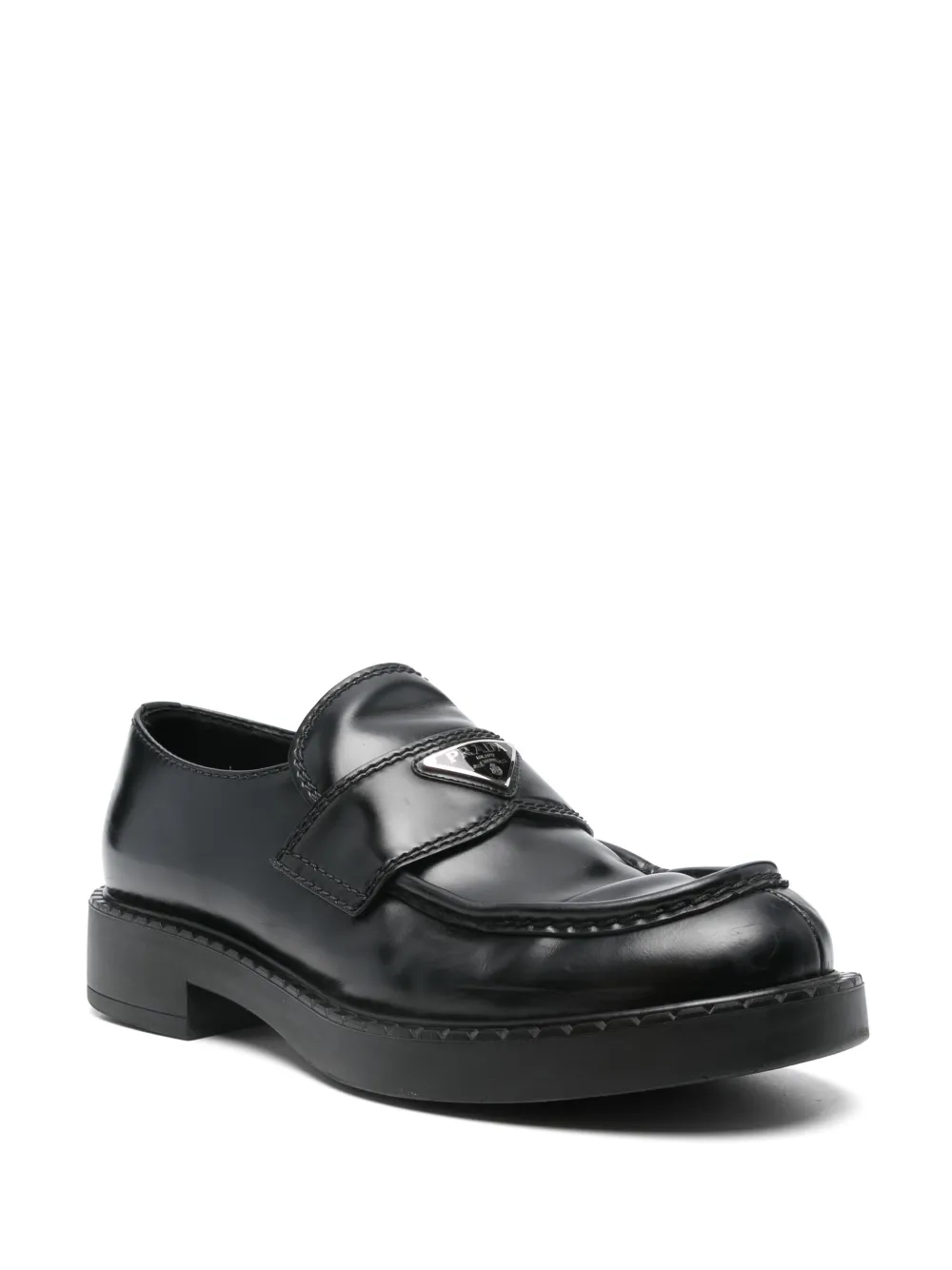 Prada Pre-Owned Loafers met logo - Zwart