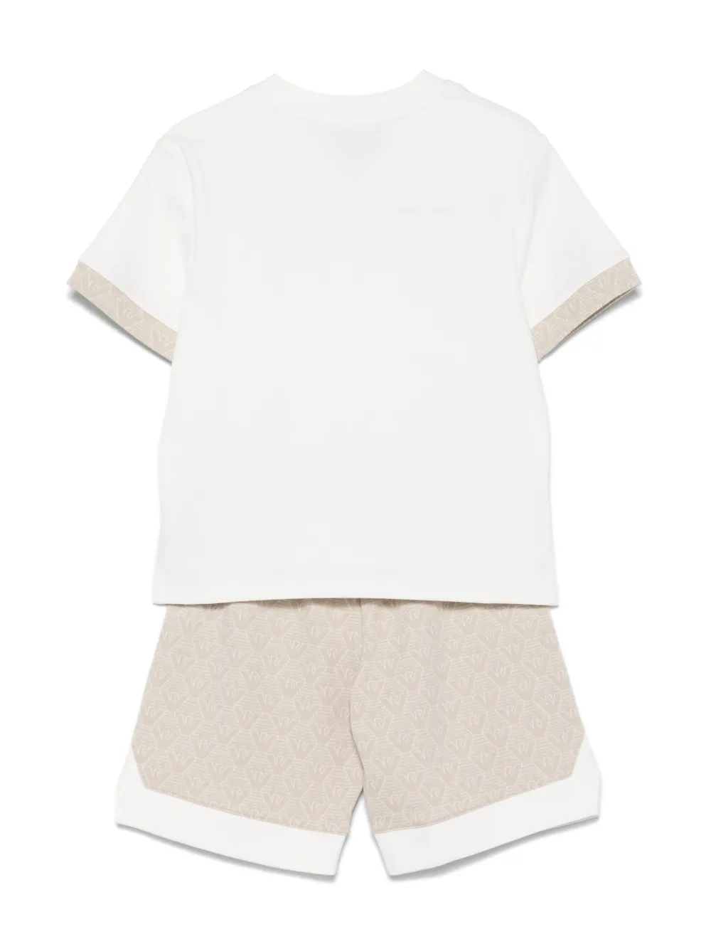 Emporio Armani Kids logo-jacquard shorts set - Wit