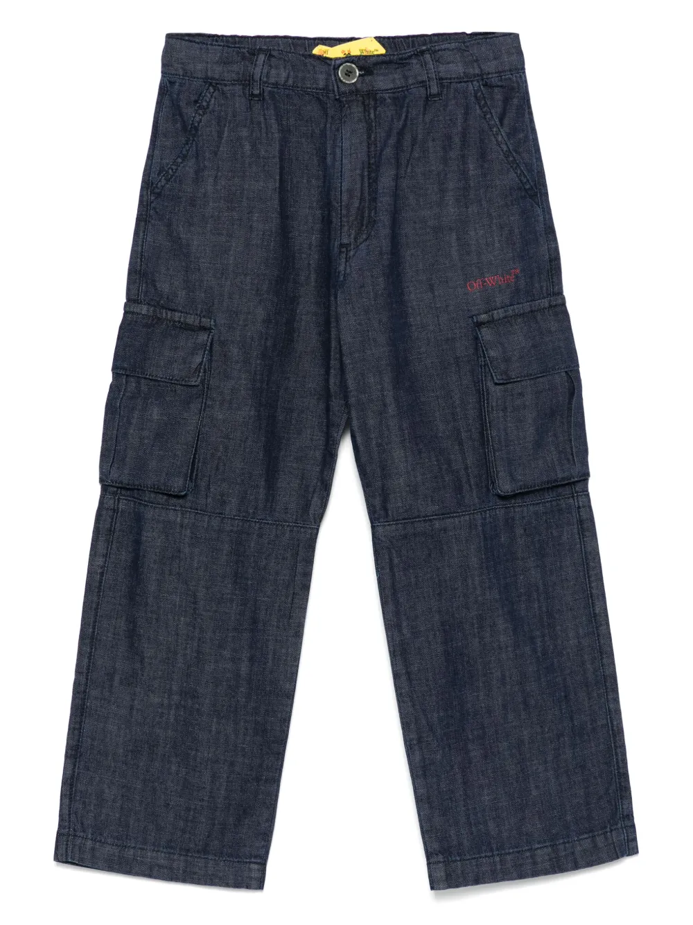 Off-White Kids Diagonal Bookish カーゴジーンズ - ブルー Off-White Kids Diagonal Bookish カーゴジーンズ - ブルー