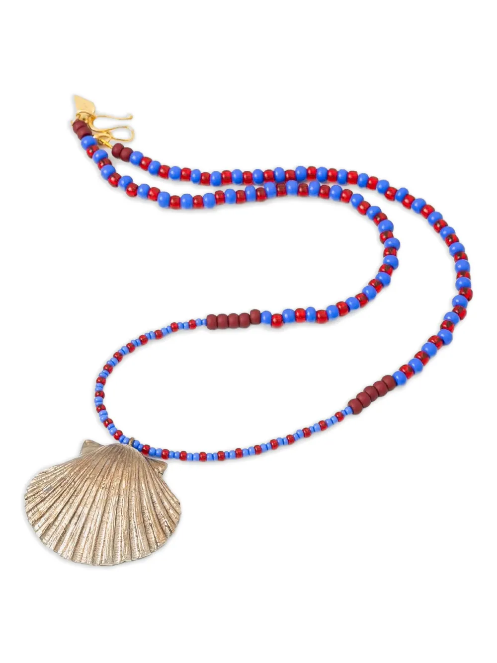 Forte Forte shell-pendant beaded necklace - Gold