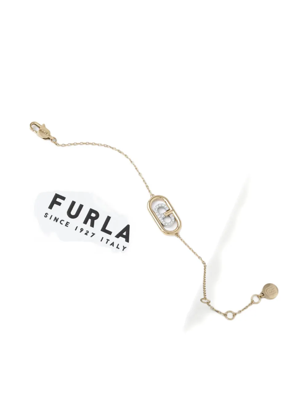 Furla Ooh Crystal-embellished Bracelet In Gold