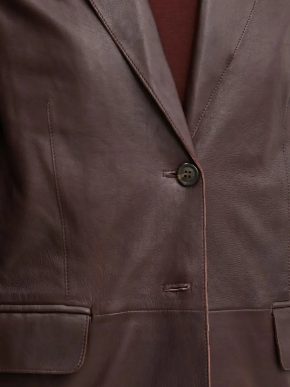 Forte Forte Leather Single-breasted Blazer In Brown