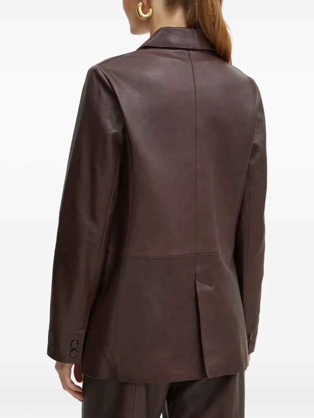 Forte Forte Leather Single-breasted Blazer In Brown