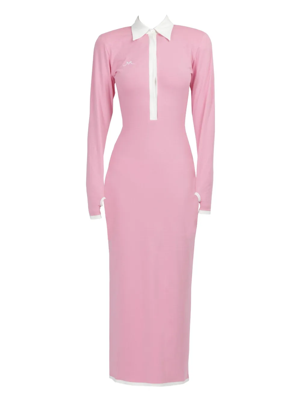ROWEN ROSE LONG-SLEEVES JERSEY MIDI DRESS