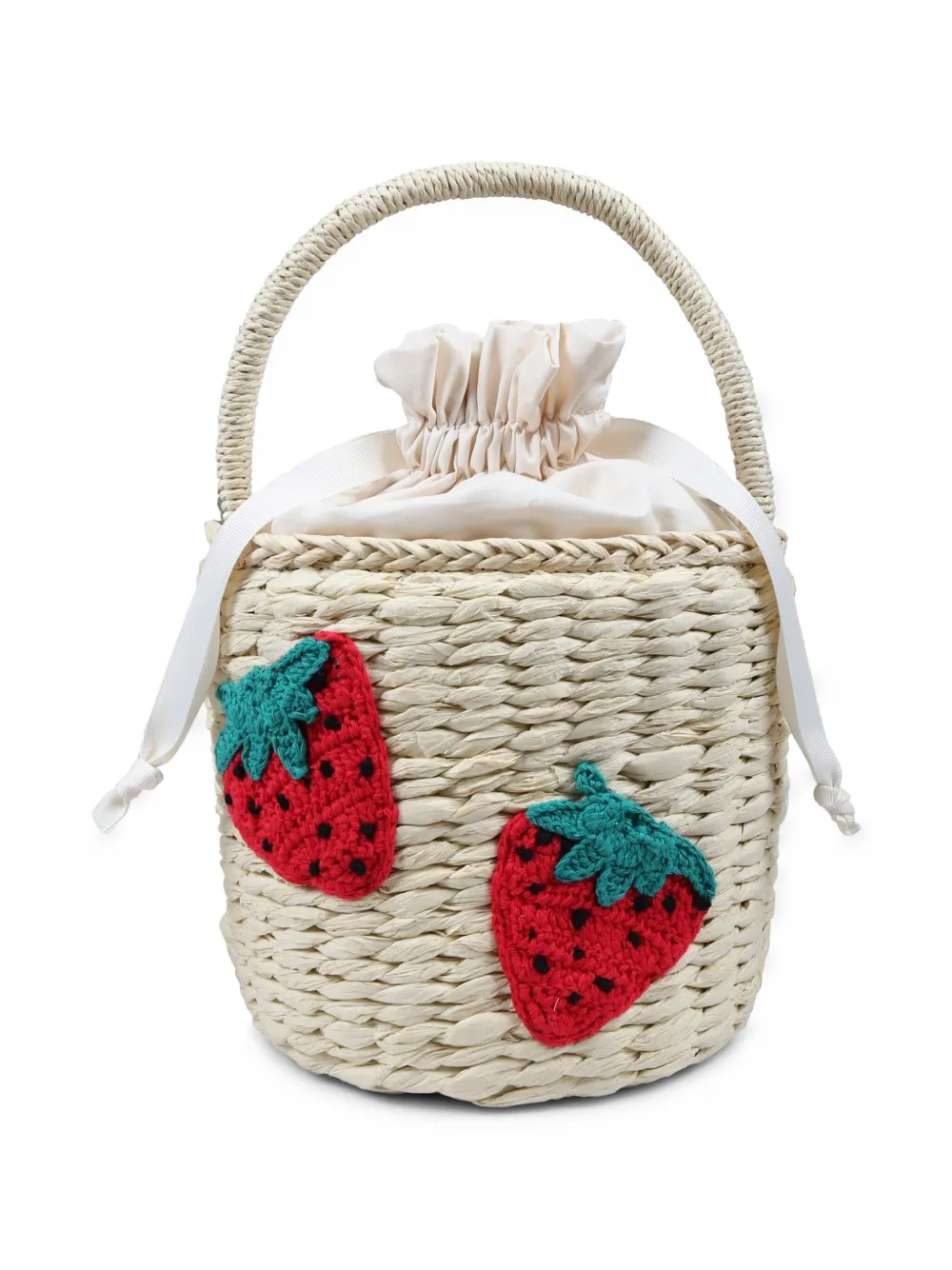 Stella McCartney Kids Rieten bucket-tas met borduurwerk Beige