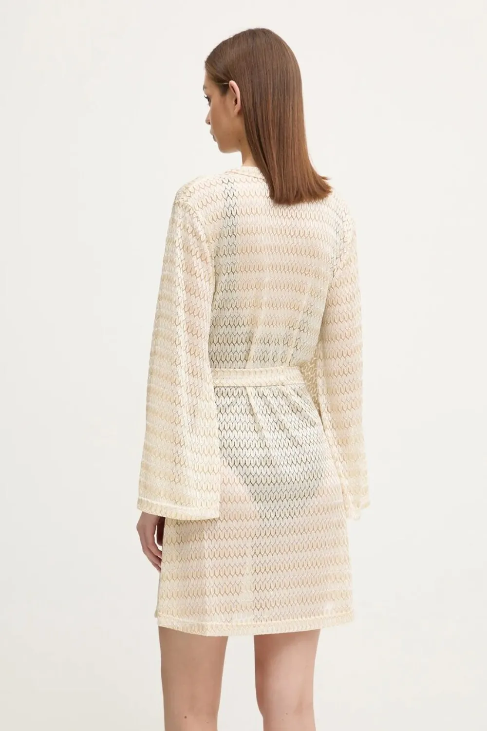 Melissa Odabash Gebreide jurk met klokmouwen Beige