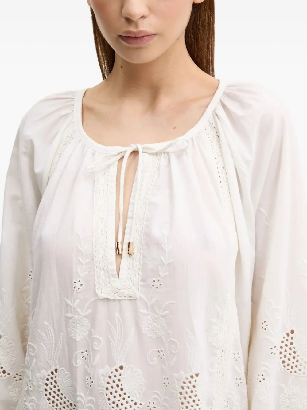 Melissa Odabash Jurk met borduurwerk Wit