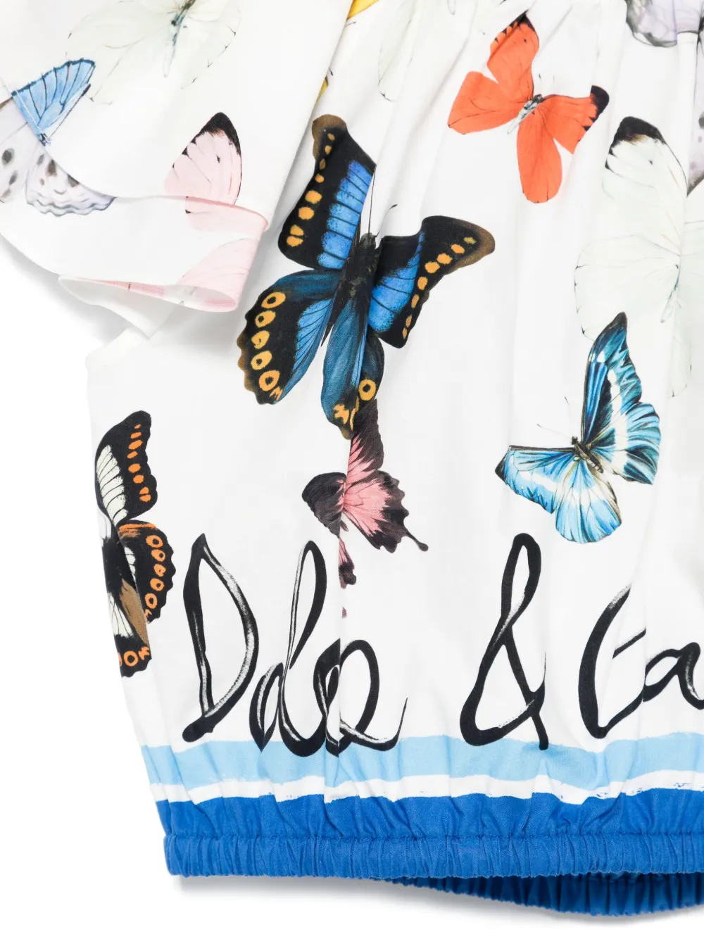 Dolce & Gabbana Kids Popeline shirt met vlinderprint Wit