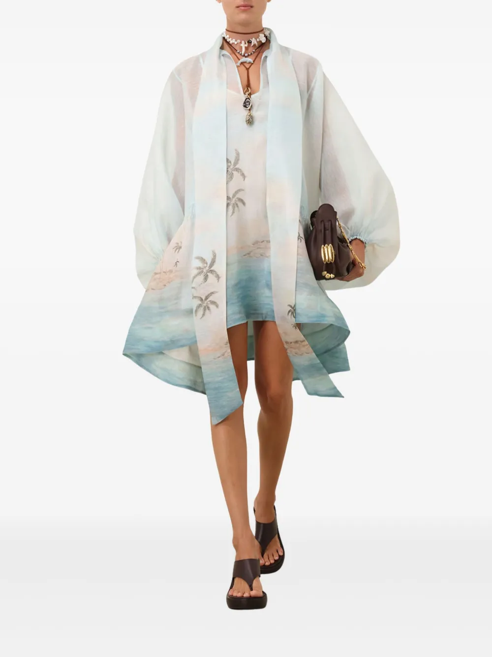 ZIMMERMANN Illuminate mini-jurk Blauw