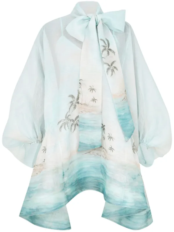 【名入れ無料】 ミニドレス Illuminate ZIMMERMANN | JP FARFETCH | ブルー ワンピース