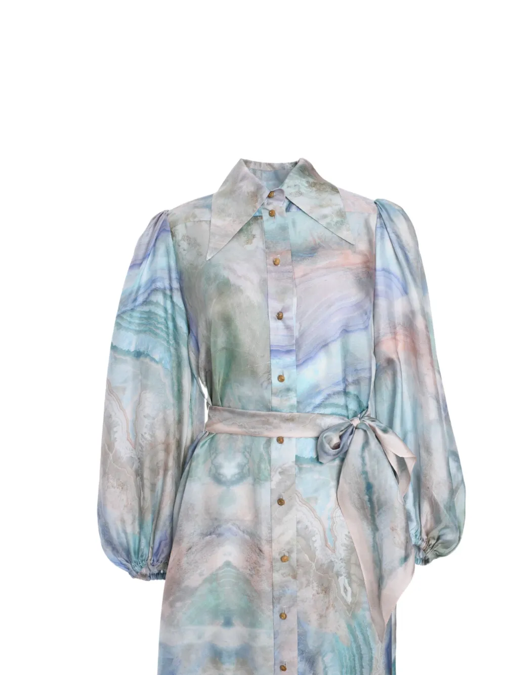 Shop Zimmermann Illuminate Shirtdress In Blue