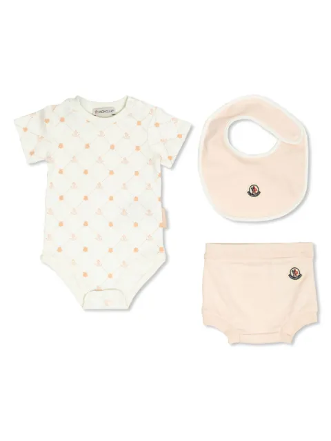Moncler Enfant set de mameluco con monograma