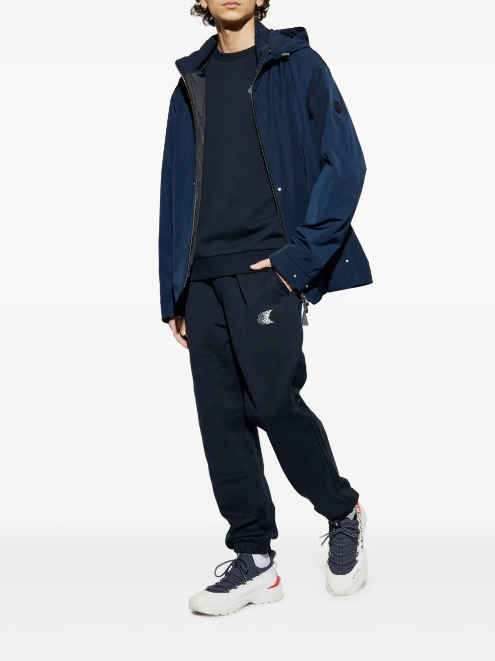 Moncler cotton track pants - Blauw