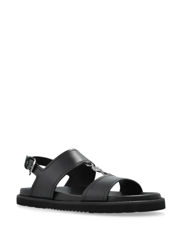 Versace Medusa Leather Sandals | Black | FARFETCH