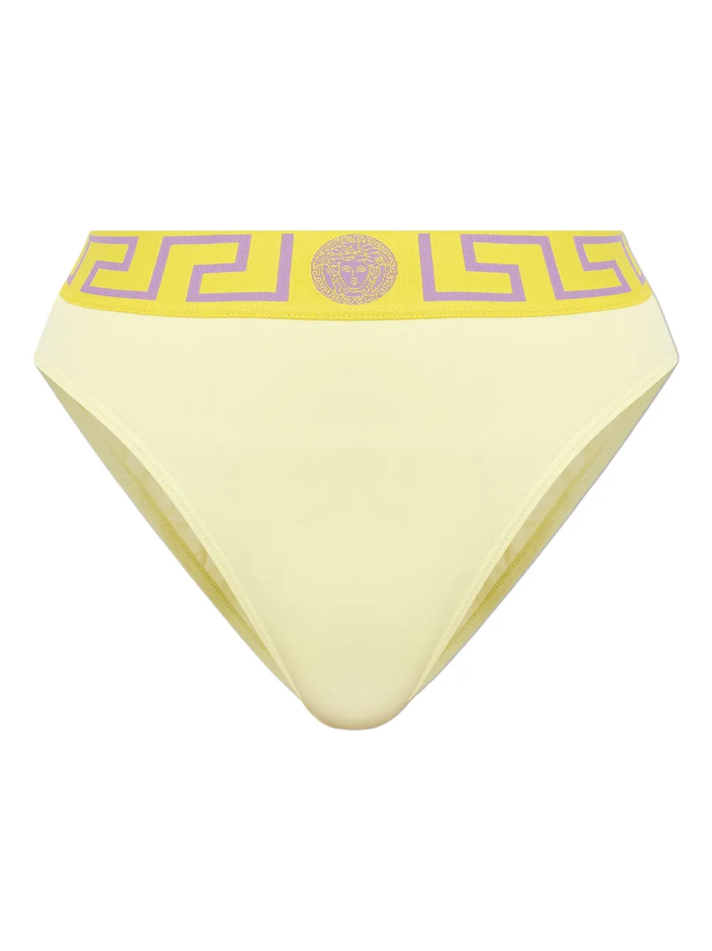 Greca Border high-waist bikini bottoms