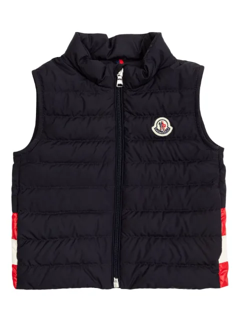 Moncler Enfant chaleco con logo estampado