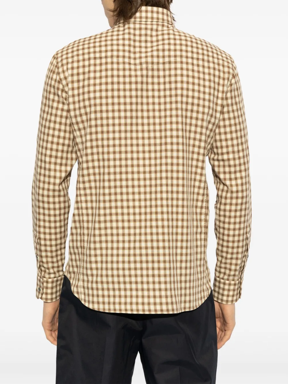 TOM FORD Geruit overhemd Beige