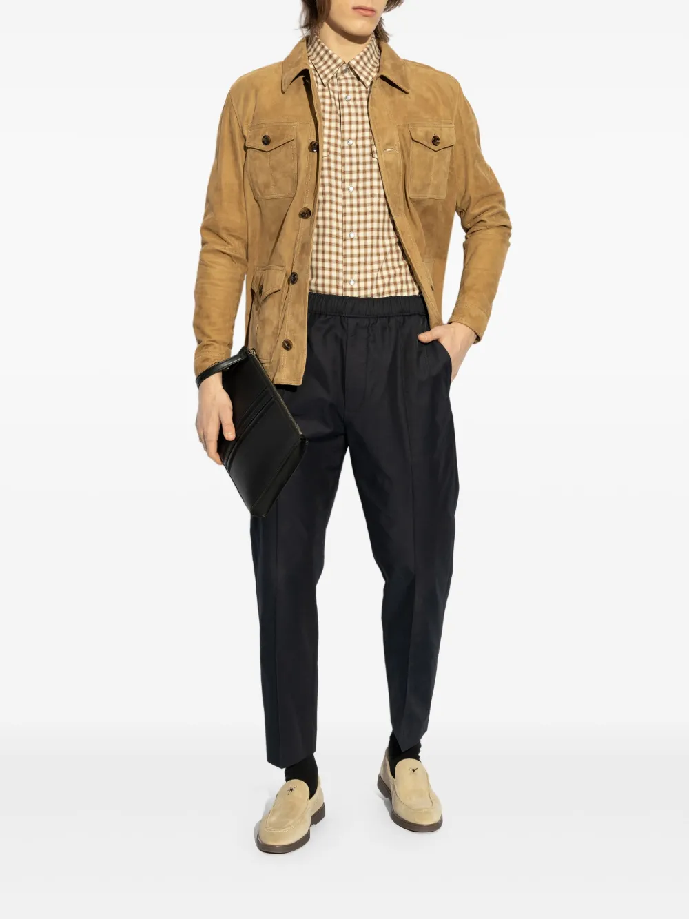 TOM FORD plaid check pattern shirt - Beige