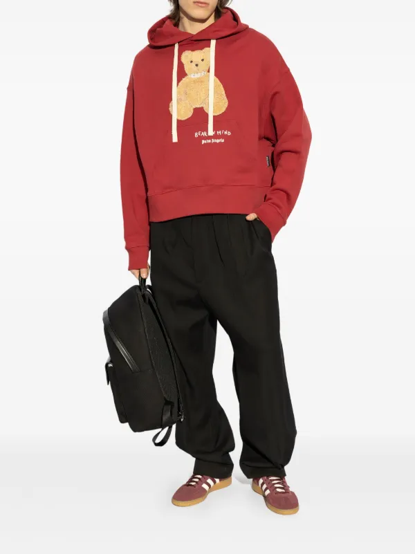 【関税込み】Palm Angels レッド 'Bear in Mind' フーディ Palm Angels Bear In Mind Hoodie | Red | FARFETCH GE