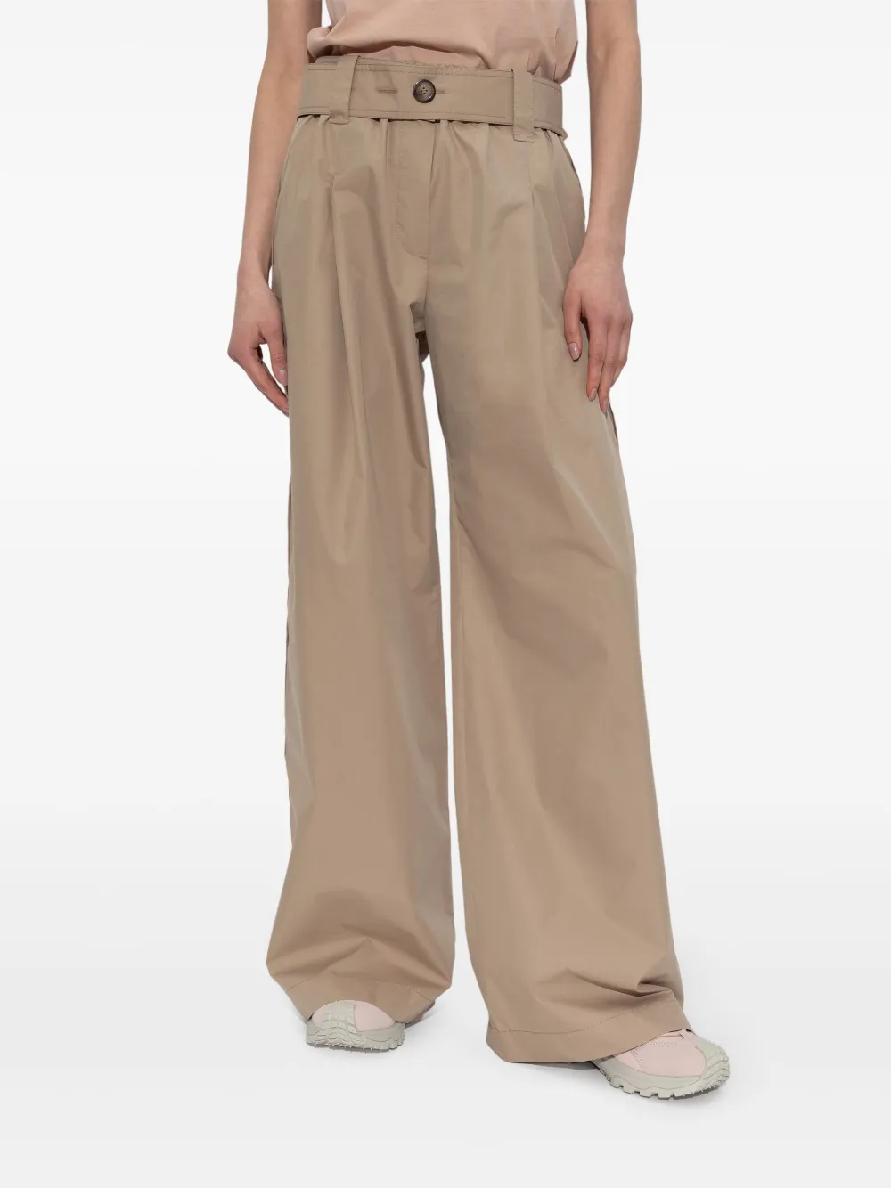 Moncler wide-leg Trousers | Neutrals | FARFETCH