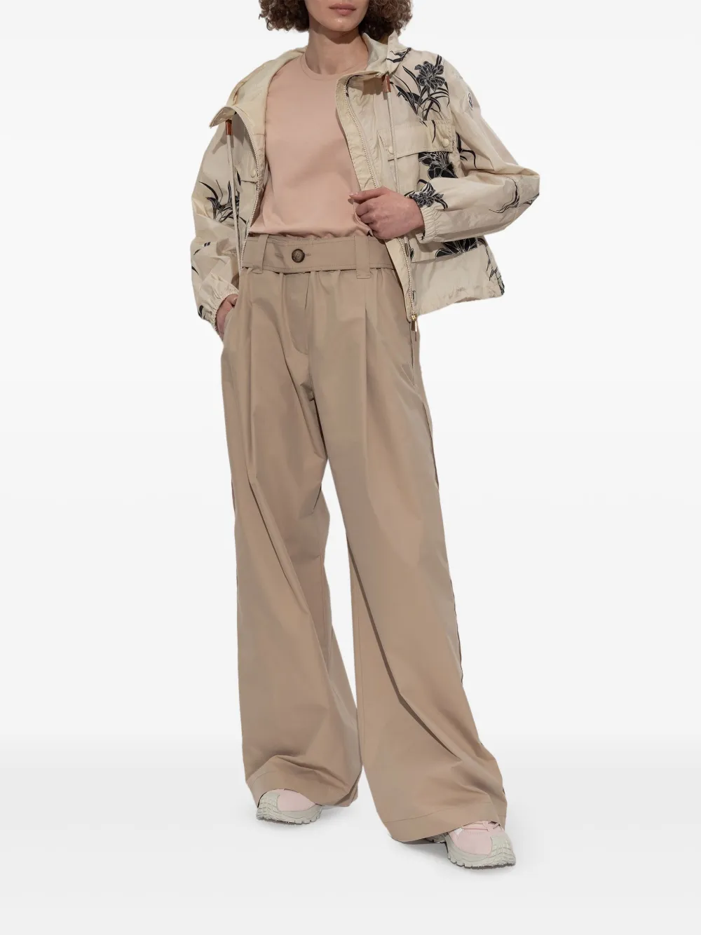 Moncler wide-leg trousers - Beige