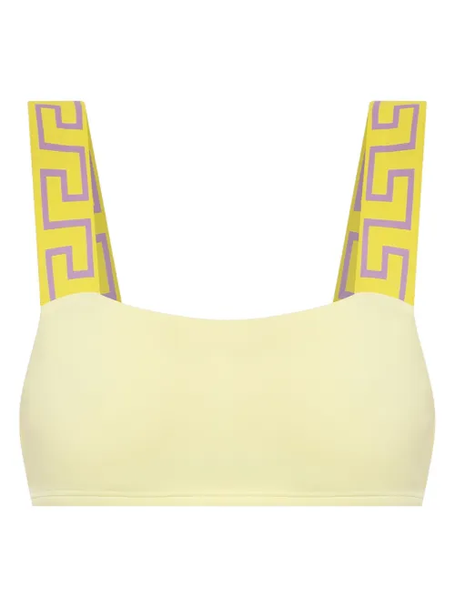 Haut de bikini à bordure Greca - Versace - Modalova