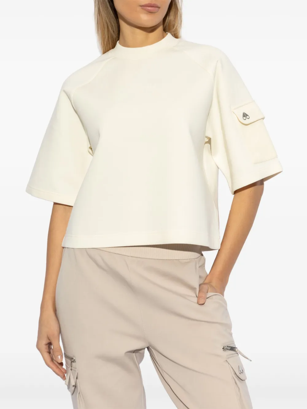 Moose Knuckles T-shirt met logopatch Beige
