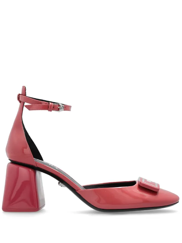 Versace 70mm Leather Pumps in Pink