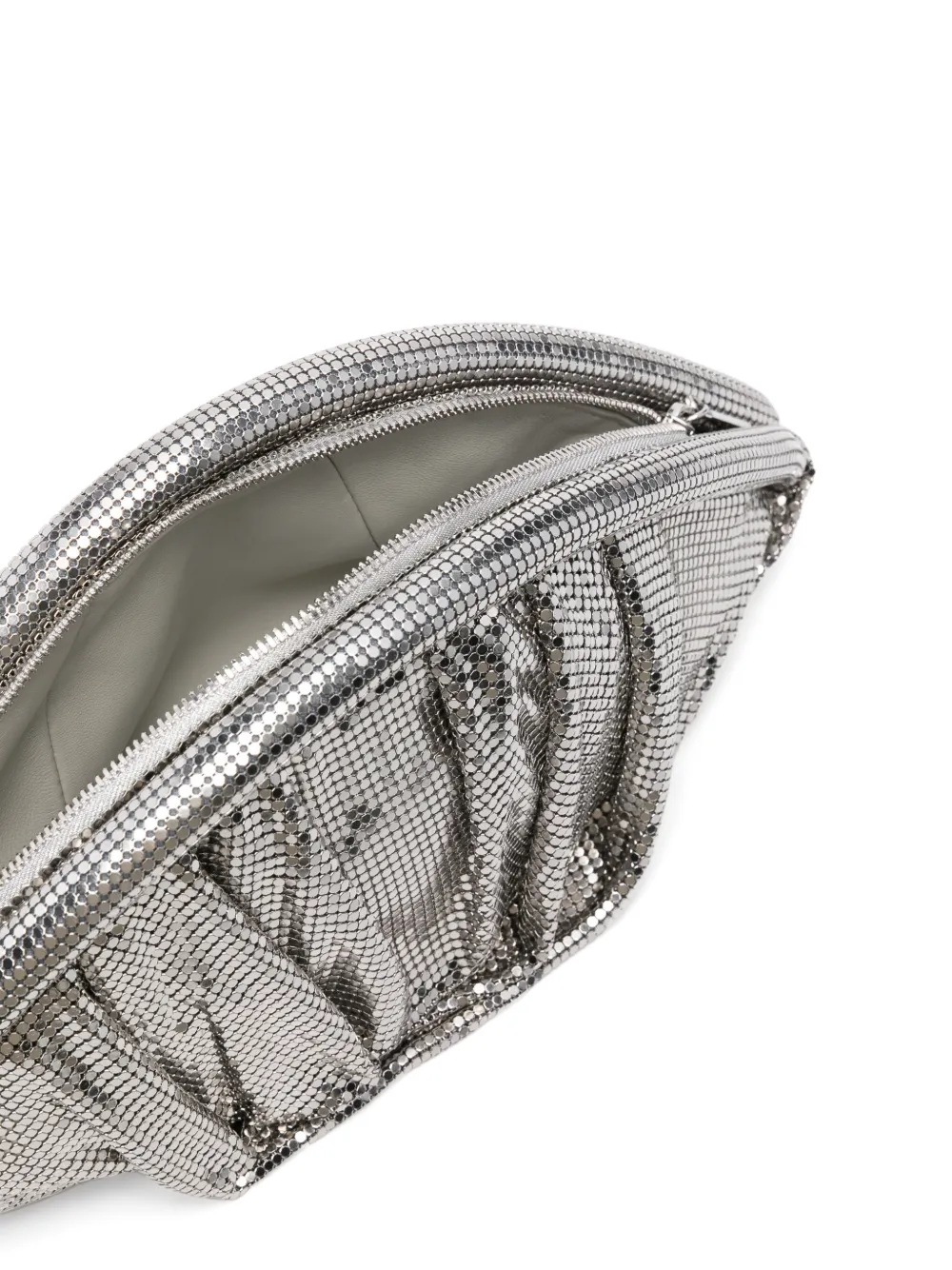 Rabanne Mesh Evening Clutch In Silber