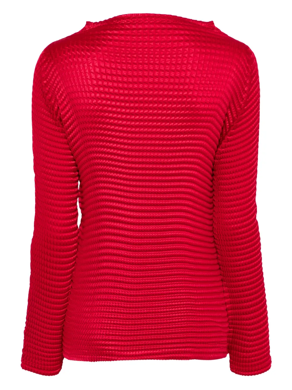 Issey Miyake Suède geplooide top - Rood