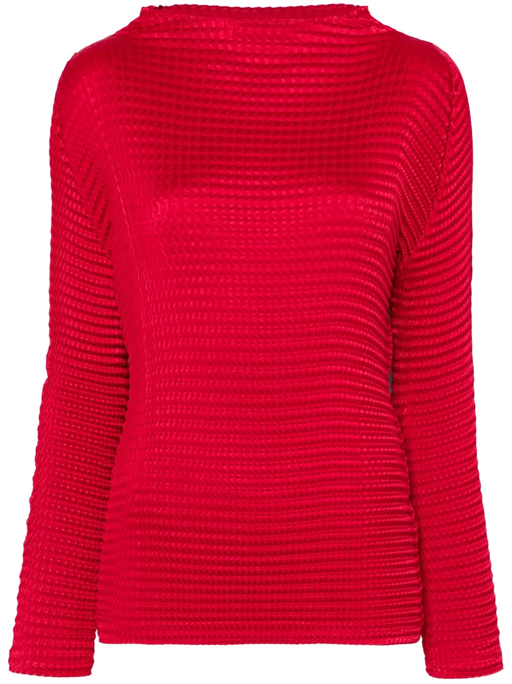 Issey Miyake Suede Like Pleats top | Red | Image 1
