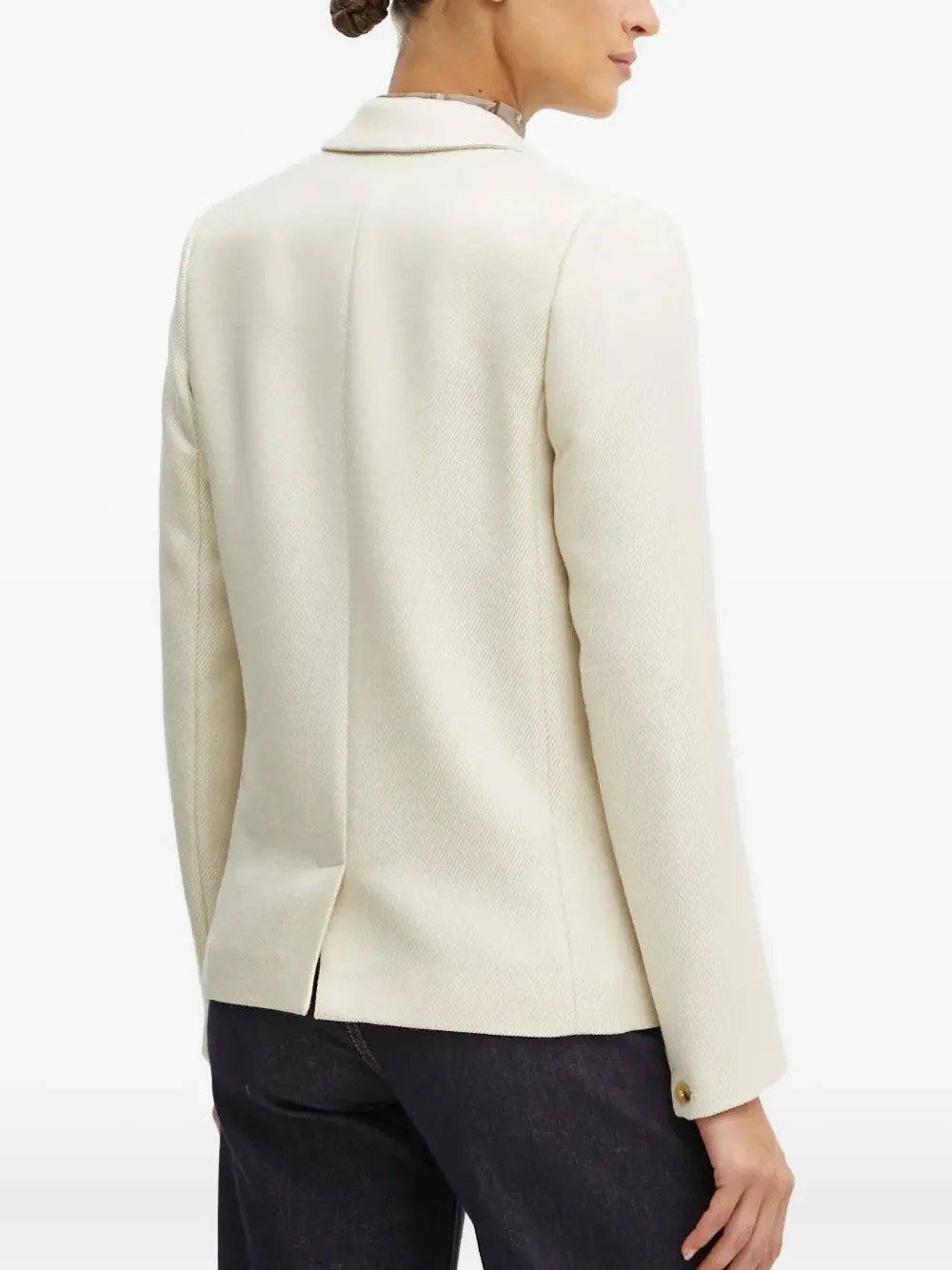 Forte Forte Double-breasted Twill Blazer In Neutral