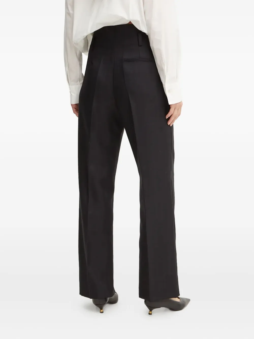 Forte Forte Pleated High-waisted Trousers In Black