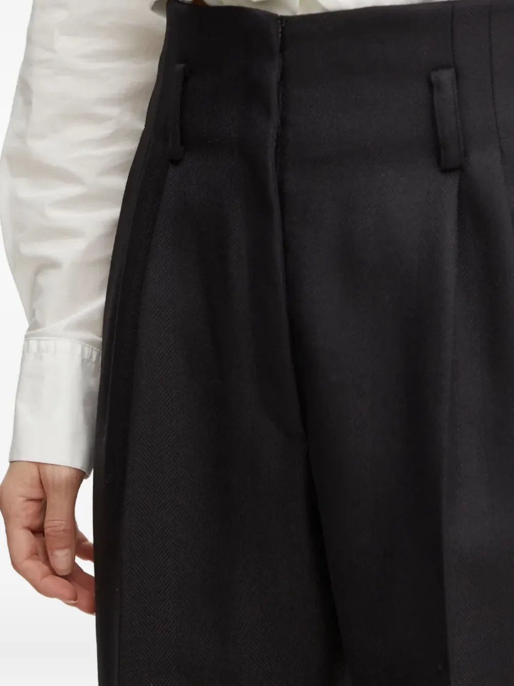 Forte Forte Pleated High-waisted Trousers In Black