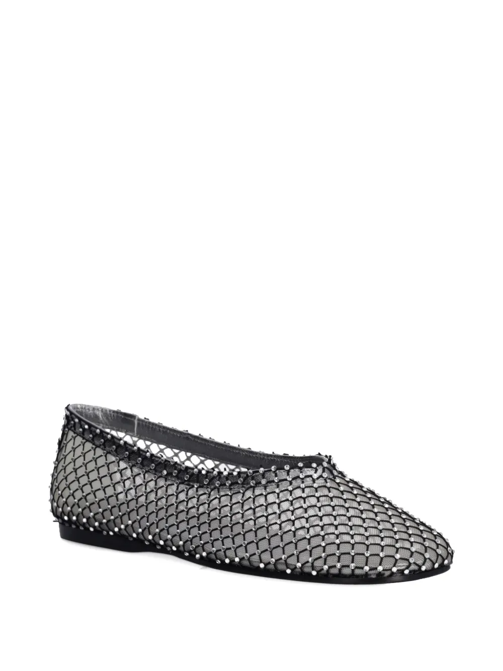 Forte Forte diamanté-detailing mesh ballet flats - Zwart