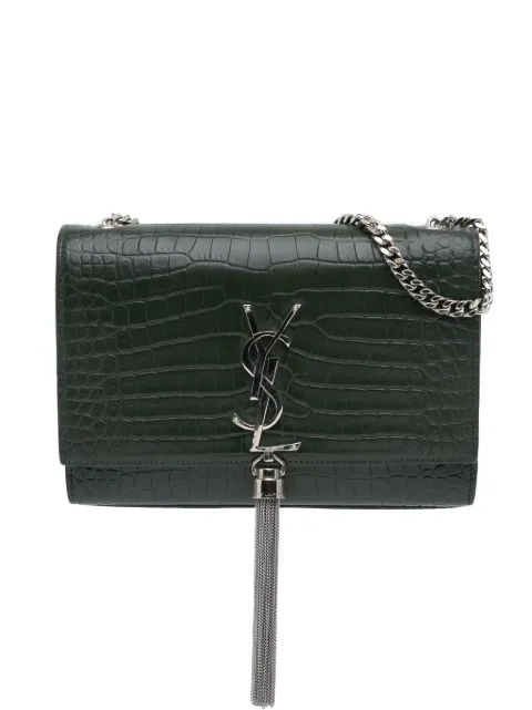 Saint Laurent Pre-Owned bolsa crossbody Medium Croc Embossed Leather Kate Tassel 2018