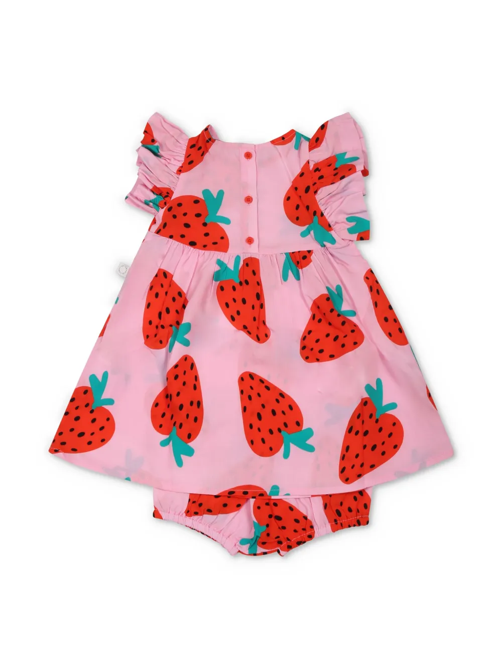 Stella McCartney Kids Strawberry-print dress set - Roze