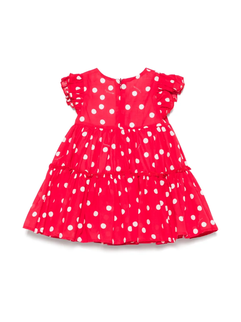 Monnalisa polka-dot muslin dress - Rood