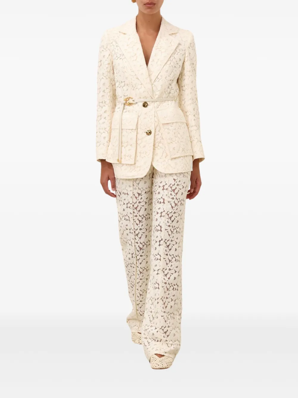 ZIMMERMANN Illuminate broek met kant Beige