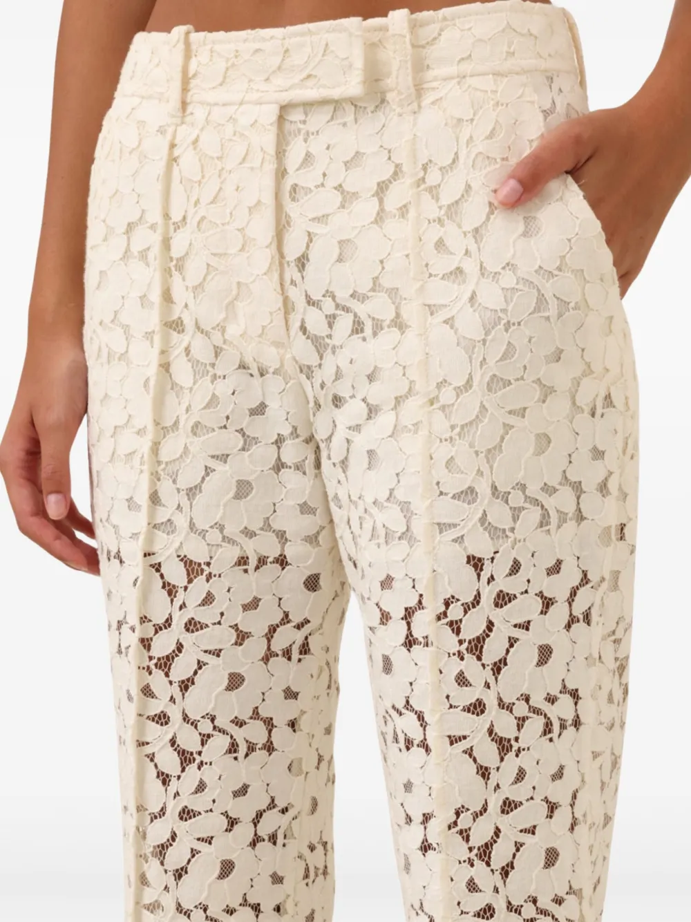 ZIMMERMANN Illuminate broek met kant Beige