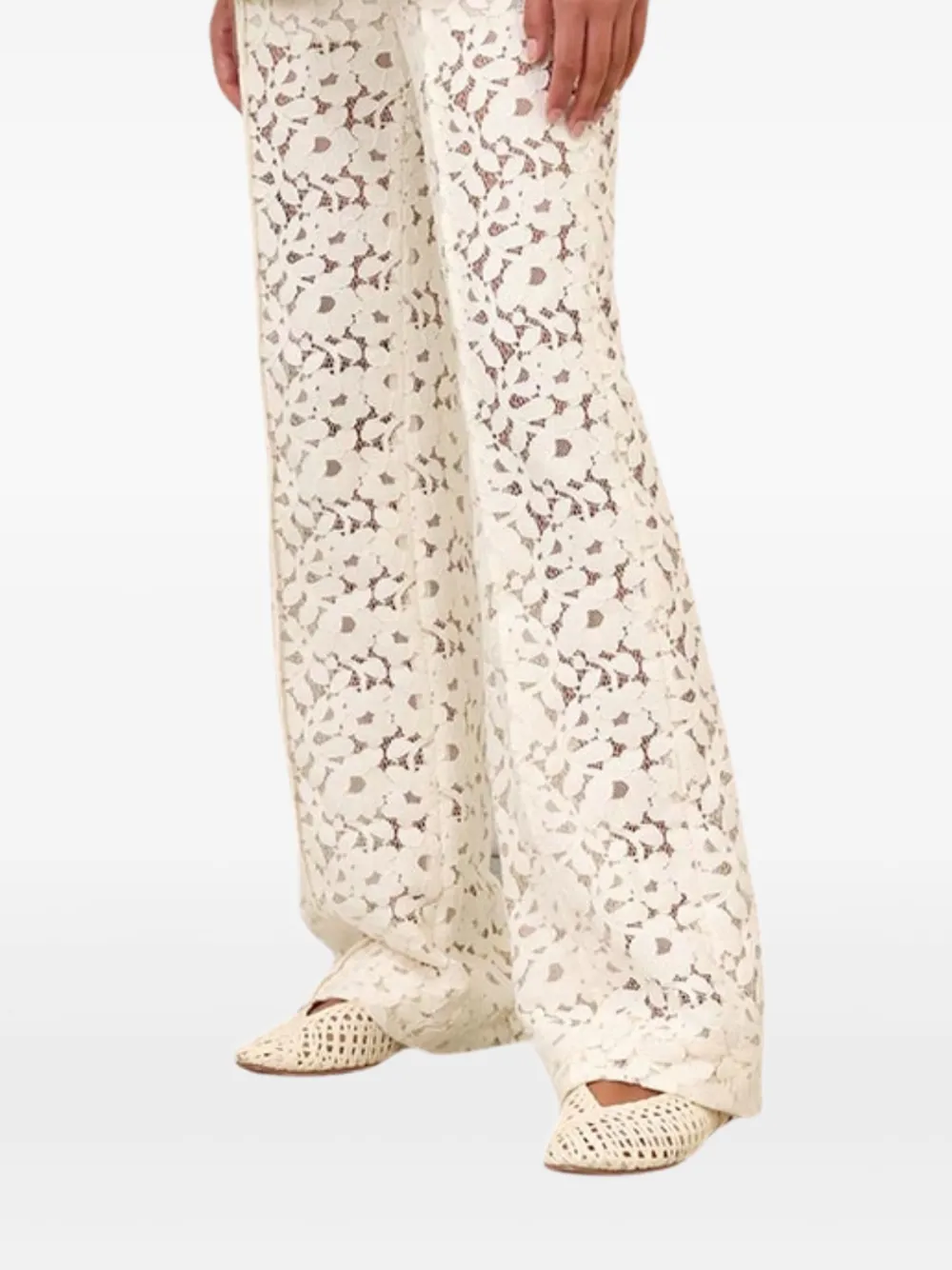 ZIMMERMANN Illuminate lace trousers - Beige