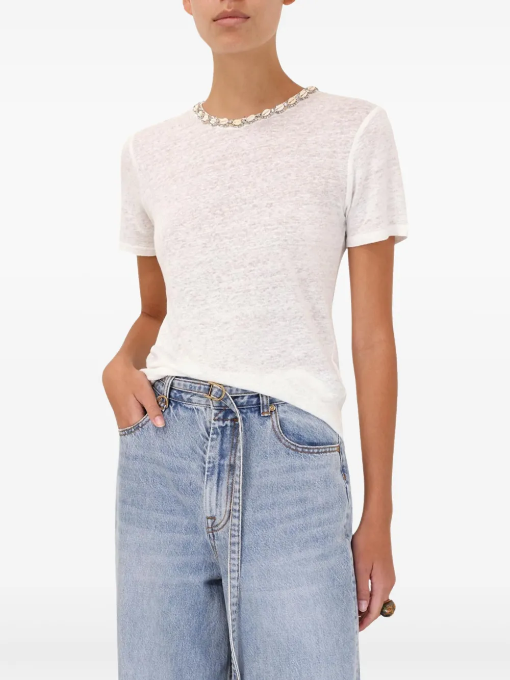 ZIMMERMANN Illuminate T-shirt Wit